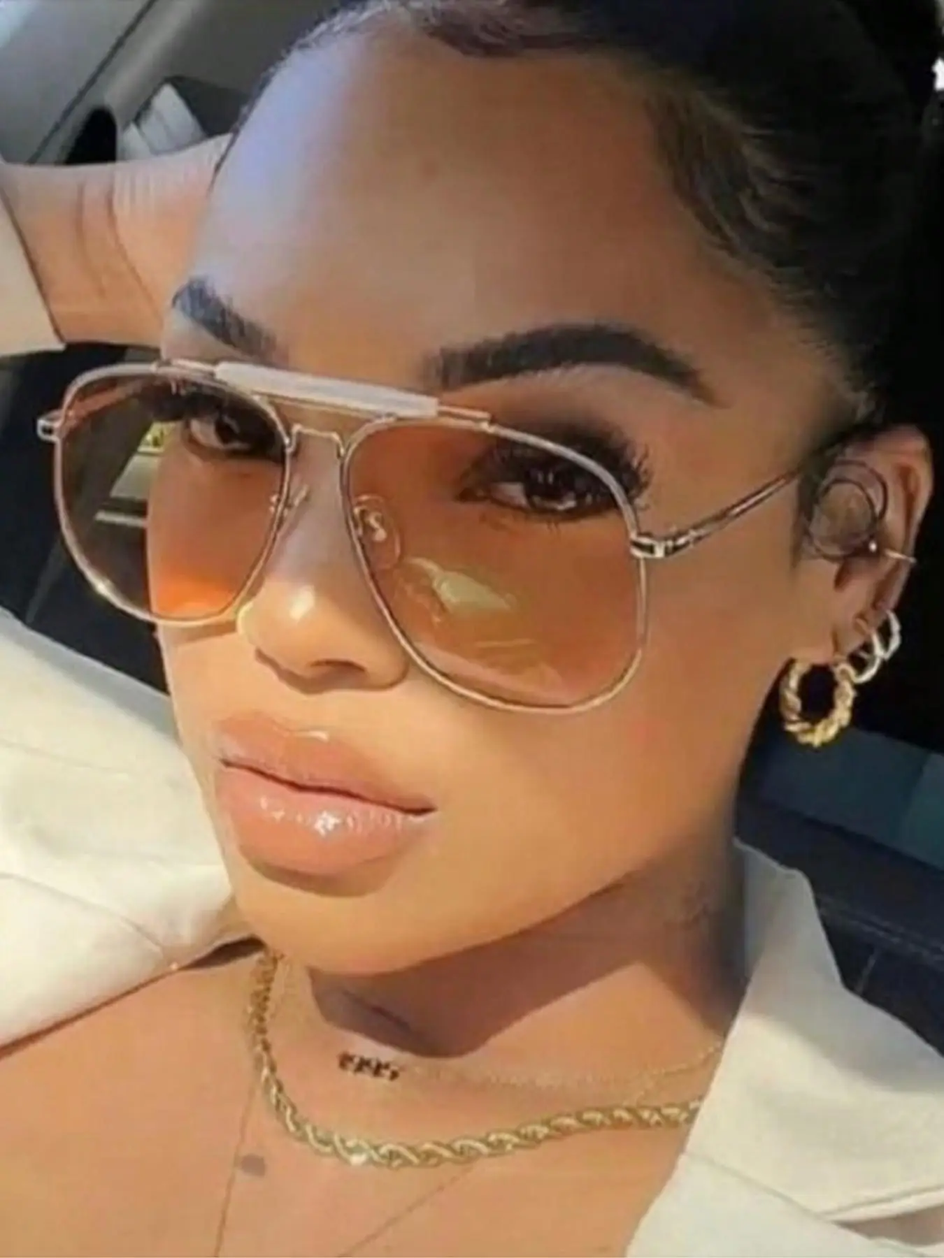 Unisex Street Trend Minimalist Aviator Glasses, Trendy Vintage Glasses for Everyday Use, Fashionable Frames Accessories for Outdoor Activities