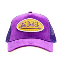 Purple & Yellow Velvet Trucker Hat