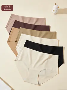 Women's Seamless High Waist Panties Set, Casual Slim-Fitting Underwear, Perfect for Daily Wear, Halloween Christmas Holiday Gifts