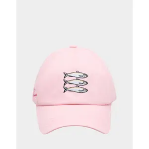 Betsey Johnson SARDINE EMBROIDERED BASEBALL CAP PINK