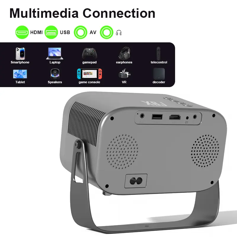XBJ Portable Projector - 1080p HD LED Display, 200