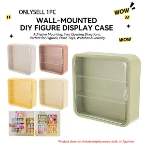 Wall-Mounted Action Figure Display Case – 3-Tier Shelves, Magnetic Door, No-Drill Hanging for Mini Plush & Collectibles!