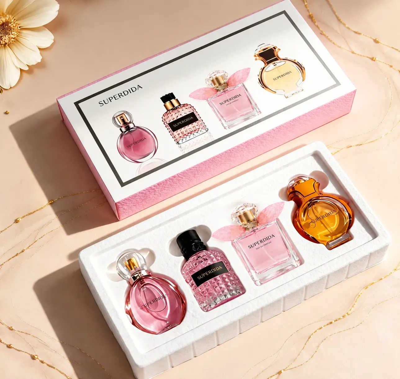 Women's Perfume Gift Set Pack - Pure Additive-Free Classic Musk & Rose Fragrances, Travel-Size Portable Box, Fresh Appeal, Ideal Gift for Wife, Packaged Fragrance, Perfumes for Women, Carry Anytime