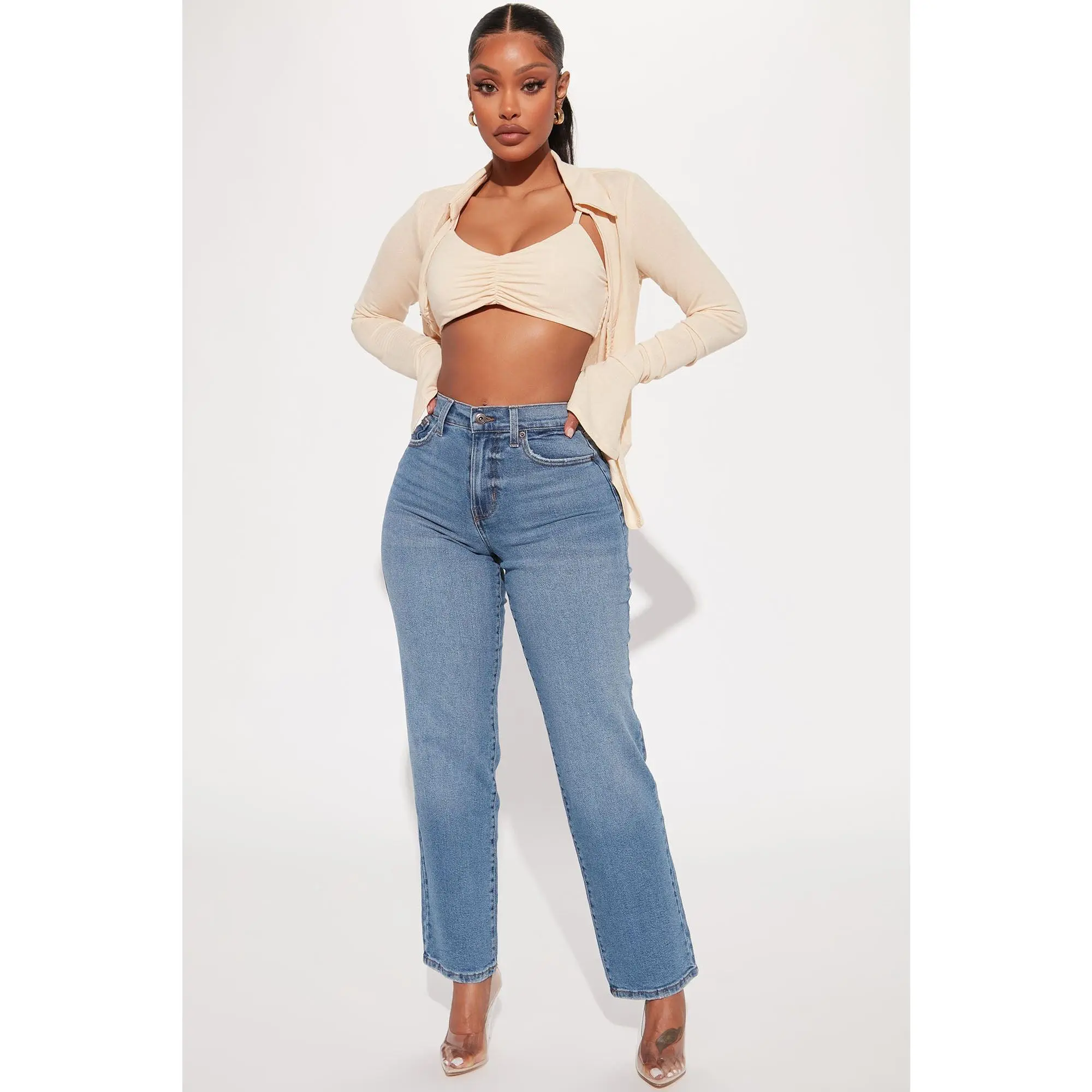 Nova 90s Straight Leg Jeans - Medium Blue Wash