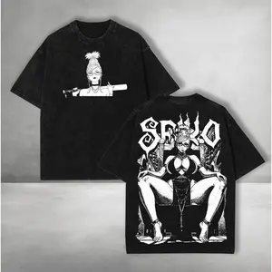 Limited Aira Seiko Dandadan Washed Oversized Retro Manga Graphic Tee Unisex Heavy Cotton Crewneck Boxy Fit Vintage Streetwear Casual Daily Outdoor Everyday Fashion Top Premium Soft Cotton Apparel for Adult Anime Manga Enthusiasts