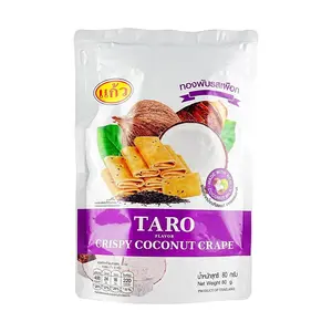 KAEW Thai Crispy Egg Rolls Taro Flavor 80g - Authentic Snack for Tea Time & Parties