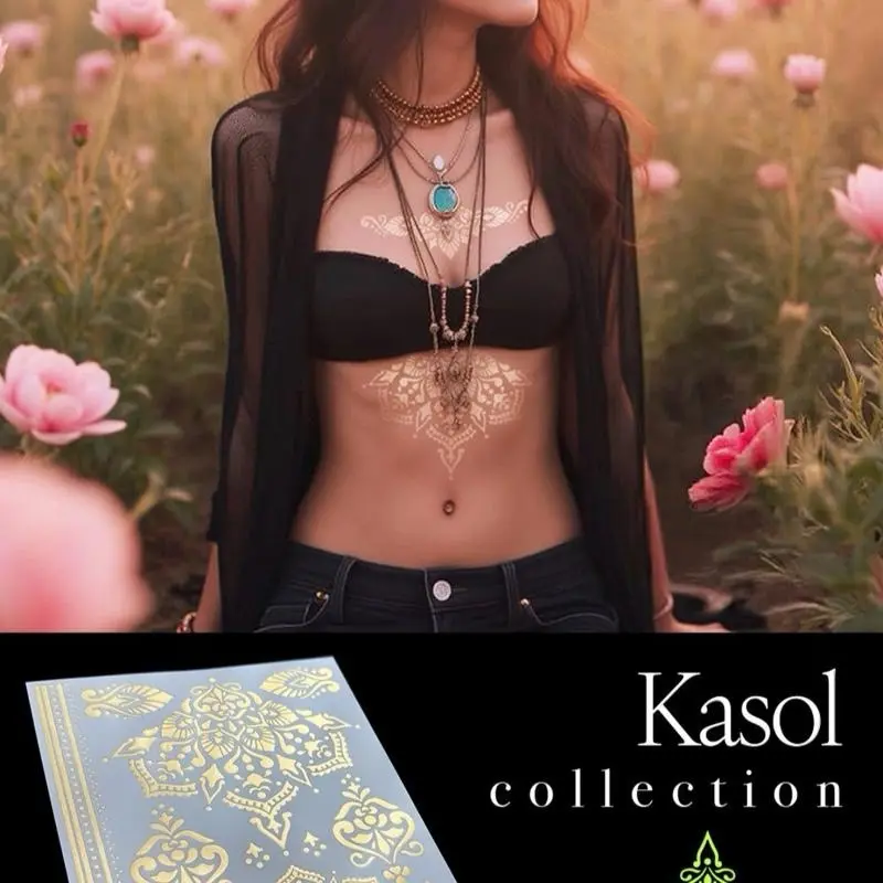 Kasol Temporary Custom Gold Foil Tattoo