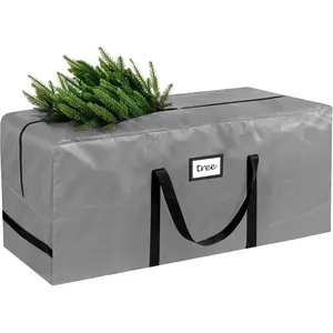7.5 ft Christmas Tree Storage Bag, Fits Artificial Xmas Holiday Tree, Durable Waterproof Material with Zippered Bag & Carry Handles, Protects from Dust, Moisture, Gray