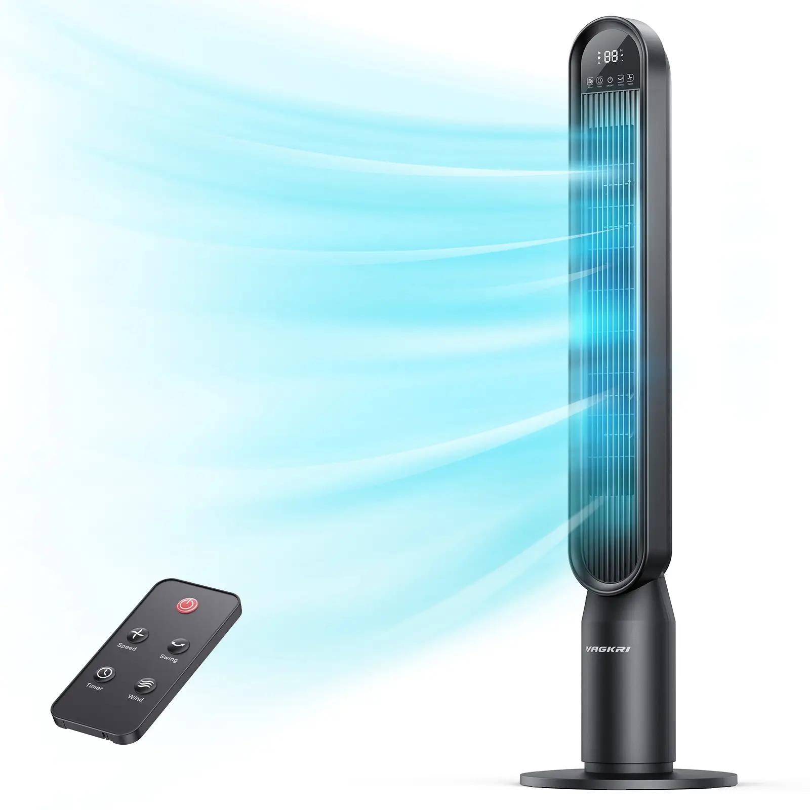 Tower Fan 42" Oscillating Tower Fan with 4 Modes, 4 Wind Speeds, 15H Timers, 90°Oscillation & 135° Vertical, Standing Fans for Home Bedroom Living Roo