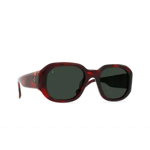 RAEN Zouk-Negroni Green-53 Sunglasses Inspired by 60's & 70's Oversize Silhouettes with Sharp Geometric Angles and Smooth Beveling