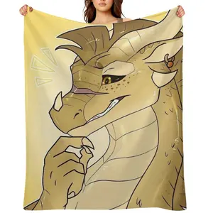 Wings of Fire Fall Throw Blanket For Women Mens Winter Nap Cute Cartoon Dinosaurs Yellow Flannel Blankets Office Camping Car Travel Air Conditioned Quilt All Seasons Soft Plush Bedding Throws Home Decor Boys Girls Christmas Gift Super Cozy Blanket