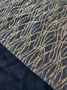 Gold Wave Glitter Lace