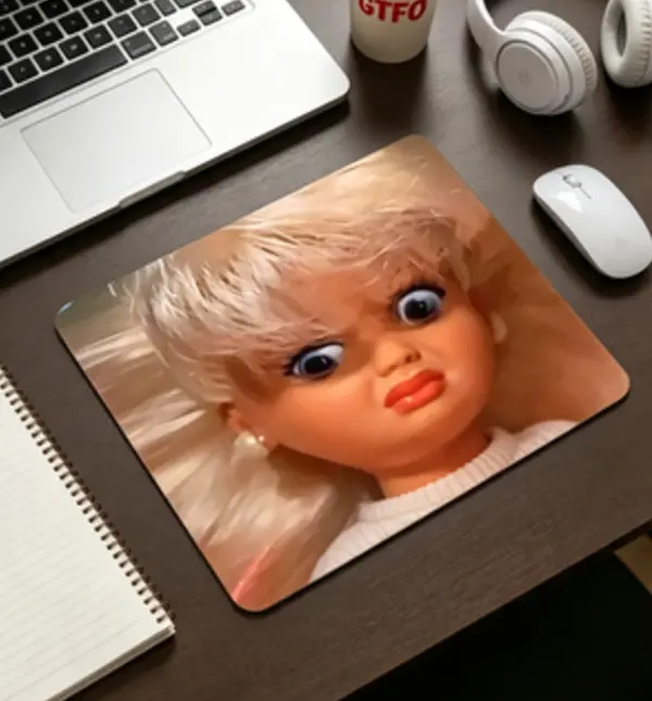 "Exhausted from Work and Life" Square Mouse Pad, Fun Stress-Relief Desktop Protection Pad, Rubber Non-Slip Lock-Edge Work Pad, Small Size Suitable for Laptop, Desktop Games & Work, Workplace Stress-Relief Gift for Family & Friends