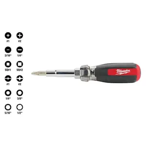 13-in-1 Multi-Tip Cushion Grip Combination Screwdriver - Compatible Grip & Cushion for Easy Use and Safety