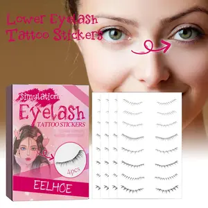 New 4pc/32 Pairs Cartoon Eye Transparent Stem A-Type Sharp Tip Devil Eyelashes, Cosplay Makeup False Eyelashes, Soft Curled Long One-Piece Eyelash Stickers