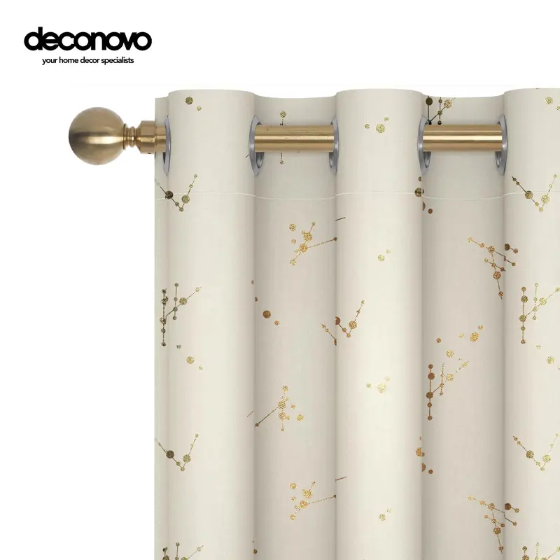 Blackout Curtains 2 Panels for Bedroom, Constellation Pattern Foil Printed Curtains, Light Blocking Curtain living curtains