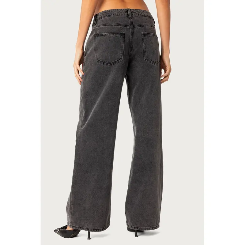 Raelynn Washed Low Rise Baggy Jeans