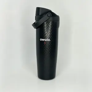 30oz Matte Black Hexagon Honeycomb Pattern Owala Vacuum Insulated Flask Drinkware, Portable Spillproof Carry Lid Water Mug, Practical Birthday Gift for Hikers & Outdoor Enthusiasts