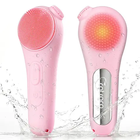 Cotsoco Electric Silicone Facial Cleansing Brush - Heat & Vibration Face Care Tool, Single Unit Cleaning Brush Skin Care Device for Deep Cleansing, Mother's Day/Father's Day Gift for Men/Women