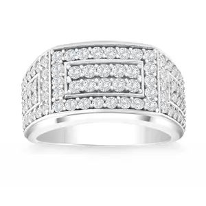 2Ct Men's Diamond Ring in 14k Gold Lab Grown