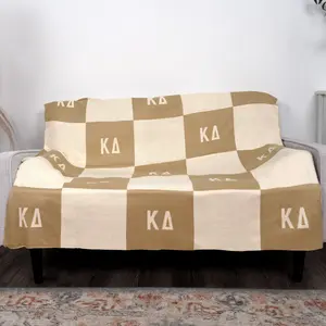 Kappa Delta Blanket - Acrylic Knit Checkered Blanket