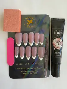 GripX Nail System – 5-in-1 Cold Gel • Luxury Handmade Reusable Acrylic Nail Set 2w-44