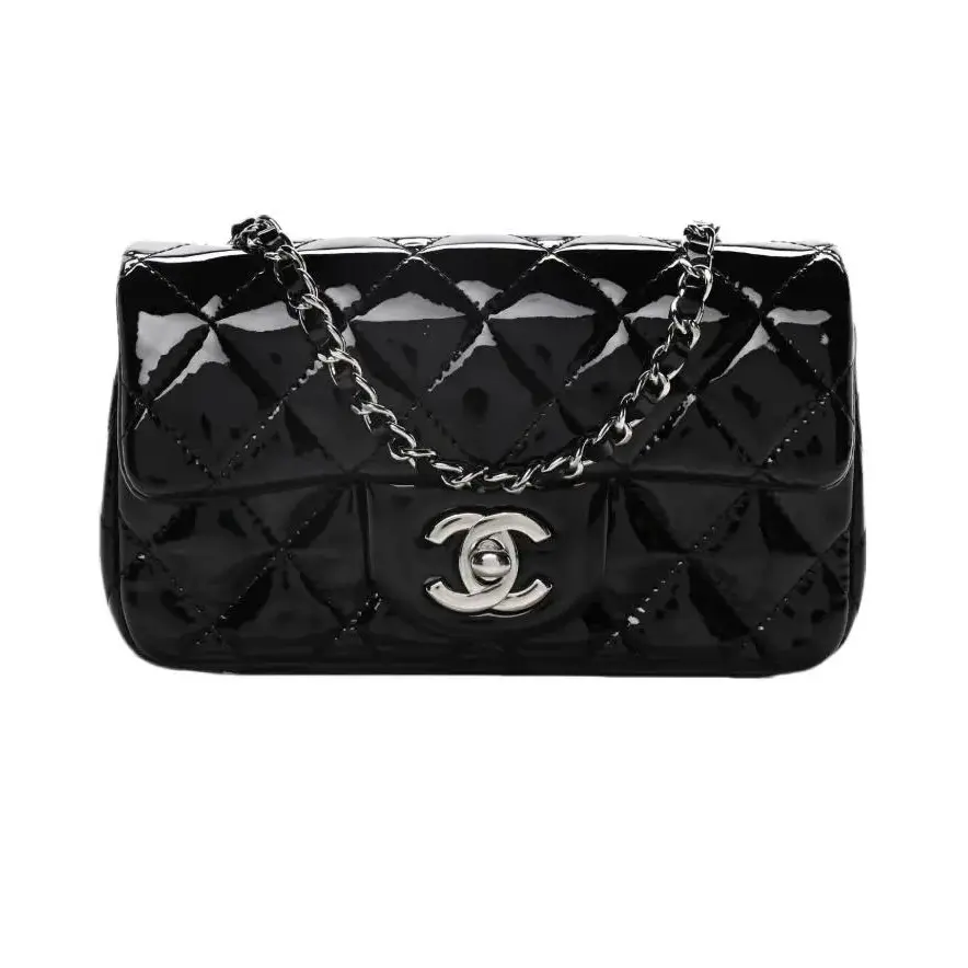 Pre-owned CHANEL Patent Crossbody Bags Classic Single Flap Bag Quilted Extra Mini (17***19) cc1163