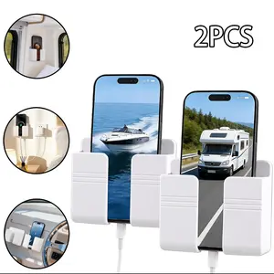 RV Accessories: Wall Phone Holder, Universal Smartphone Holder for Dorm Room & Apartment, Travel Trailer & RV Essentials, 2pcs, Boat & Camper Accessory