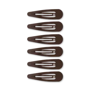 TELETIES - Seamless Snap Hair Clip - Brown - 6Ct