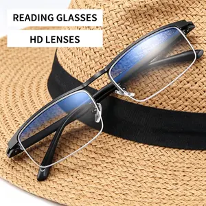 1 Pair 2in1 Progressive Multifocal Reading Glasses Lightweight Stylish Metal SemiRimless Unisex 100 400 Diopters Daily Sports Eyewear
