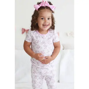 Blushing Bows Two Piece Pajama Set
