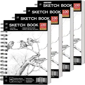 5.5"X8.5" Sketch Book | 400 Sheets (68 lb/100gsm) Sketchbook |Acid Free Drawing Paper | Spiral Bound Artist Sketch Pad | for , Beginners, Artists & Professionals | Bright White