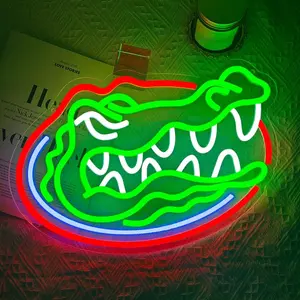 A crocodile neon light decoration, USB powered, suitable for gaming rooms, party clubs, bars, party neon light decoration