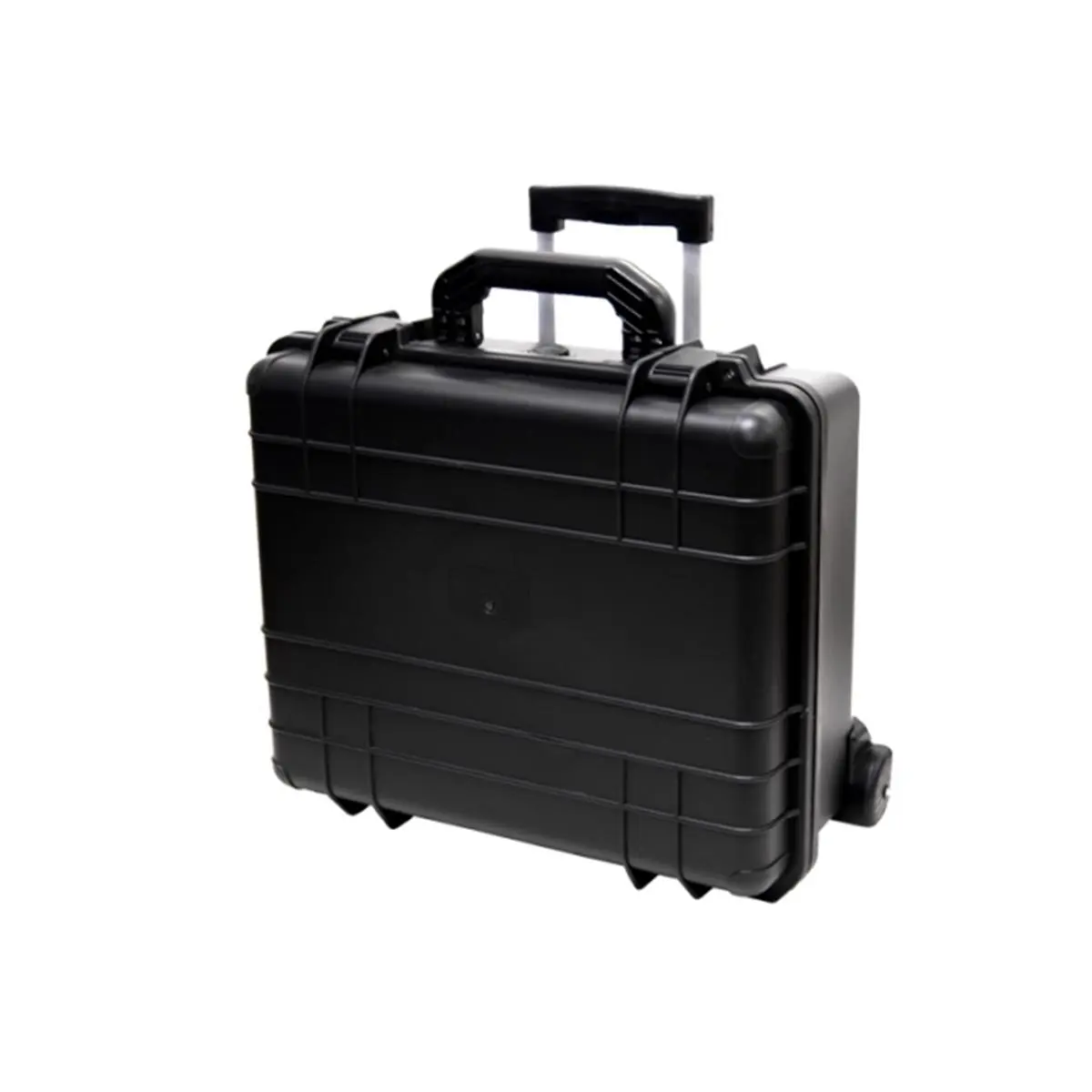TZ Case WCB-018 B Polypropylene Wheeled Wine Case - Black, 7-Bottle Capacity, Pull-Up Handle, Shell Design, Pressure Valve, Interior Foam Cut for Standard Bottles, Padlock Slots, 11 lbs, 7.5" H x 16" W x 18.75" L