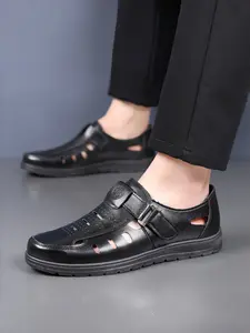 Men's Trendy British Style Anti-Slip Thick Sole Soft Bottom Beach Sandals, Casual Round Toe Shoes for Spring Summer 2026