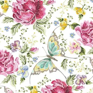 Flowers Napkins Rose Decorative Floral Paper Decoupage Napkin #5288