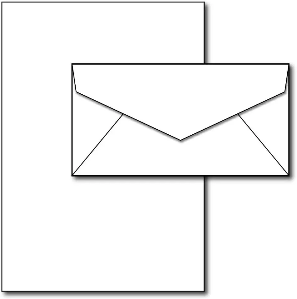 Blank Letterhead Paper & Envelopes Matching Sets - 40 Sets - 7"x10" Unique Executive Size Paper with Envelopes - Ideal for Business Letters, Personal Use