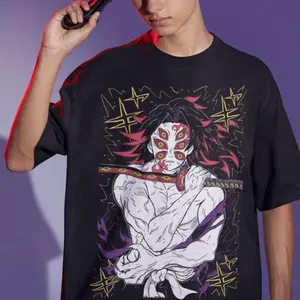 Kokushibo T-Shirt Demon Slayer Kimetsu No Yaiba Anime Manga Black Shirt All Size