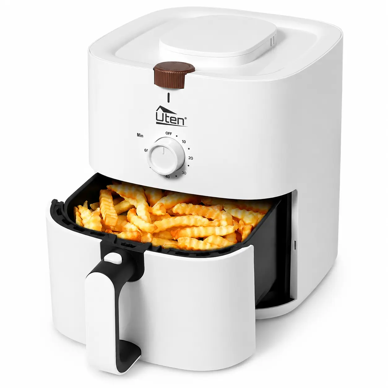 Uten 4.2QT Air Fryer for Small Family Meals, Healthy Oil-Free Cooking with Easy Controls,Adjustable Temperature, Timer & Fast Cooking