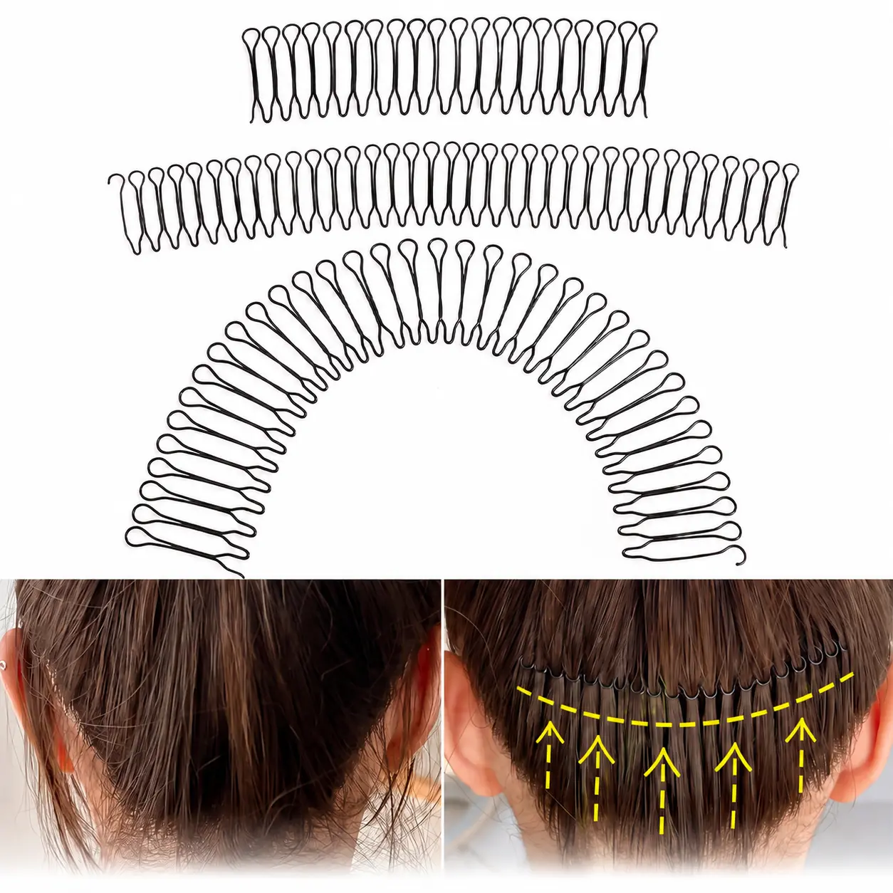 3PCS Hair Comb Set, Minimalist Casual Plain Hair Pin For Hairstyle, Bobby Bangs Holder Styling Tool Stretchable Hair Pin U Shape Wavy Comb Clips, Hair Styling Tool For Women, Fashion Hair Accessories, Hair Style Accessory, Hair Decor, Hairpins