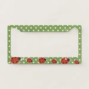 Lady Bug License Plate Frame Cute Red Beetle Pattern For Car Accessory Aesthetic Cute Vehicle Ornament For Women Girls Ladybird Decor Auto 5