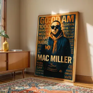 Mac Miller Poster, GO:OD AM Poster, Rap Wall Art, Hip Hop Rapper Pop Art Print, Urban Music Poster