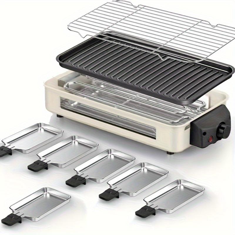 Indoor electric grill, smoke-free, kitchen indoor grill with non-stick cooking removable plates, removable Multifunction