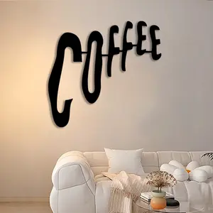 1pc Coffee Shop Metal Wall Art, Coffee Shop Statue Mural, Perfect for Cafe Corner, Breakfast Nook, Farmhouse Kitchen Decor, Ideal Gift for Coffee Shop Owners