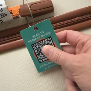 Smart Luggage Tags (Navy 2-Pack) | Keeps Personal info Private With Durable Privacy QR Code | Use with Away GPS Bag Locator & Air Tag | Android or iOS