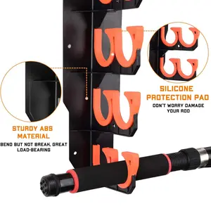 Fishing rod bracket, fishing rod bracket is suitable for wall or warehouse installation