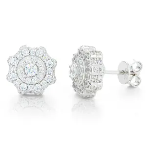 【#E534】UCCIYO Synthetic Moissanite Earrings For Women 925 Sterling Silver Stud Earring Men Hip Hop Jewelry Couple Gift