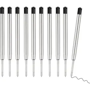 10 count Replaceable Ballpoint Pen Refills, Black Ink Refill, 1mm Medium Refill Compatible with Parker Pen (Black Ink)