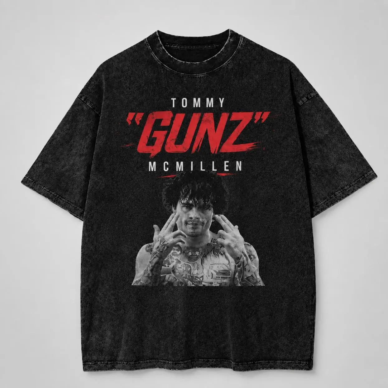 Tommy Gunz McMillen MMA Fighter Graphic Wash Tee, Combat Sports T-Shirt, Hoodie, Sweatshirt, Streetwear Style Fan Shirt, Gift For Him And Her