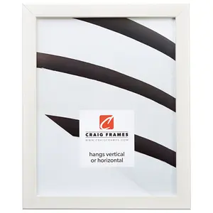 Craig Frames 14 x 18 Inch Picture Frame, Blanco White, Colori 75, 0.75" Wood Moulding, Smooth Finish, Plexiglass Facing and Hanging Kit Included